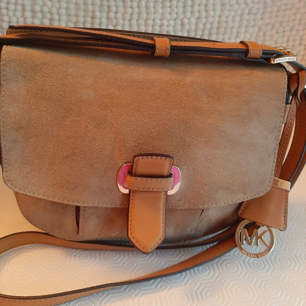 Michael kors Romy suede and leather Messenger Bag crossbody handbags small